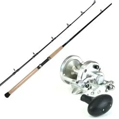 Avet SX 5.3 RH 1 Speed Reel / TackleDirect TDSSC701MHT Silver Hook Rod Combo