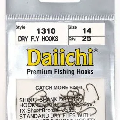 Daiichi 1310 Short-Shank Down Eye Hook Size 14 25 Pack