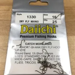 Daiichi 1330 Up Eye Dry Fly Hook 25 Pack